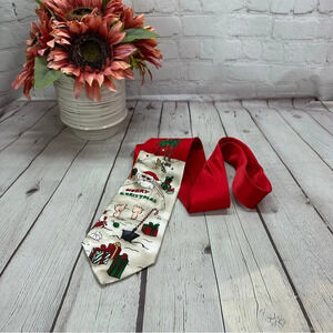 tie tales silk christmas holiday theme neck tie preppy office professional